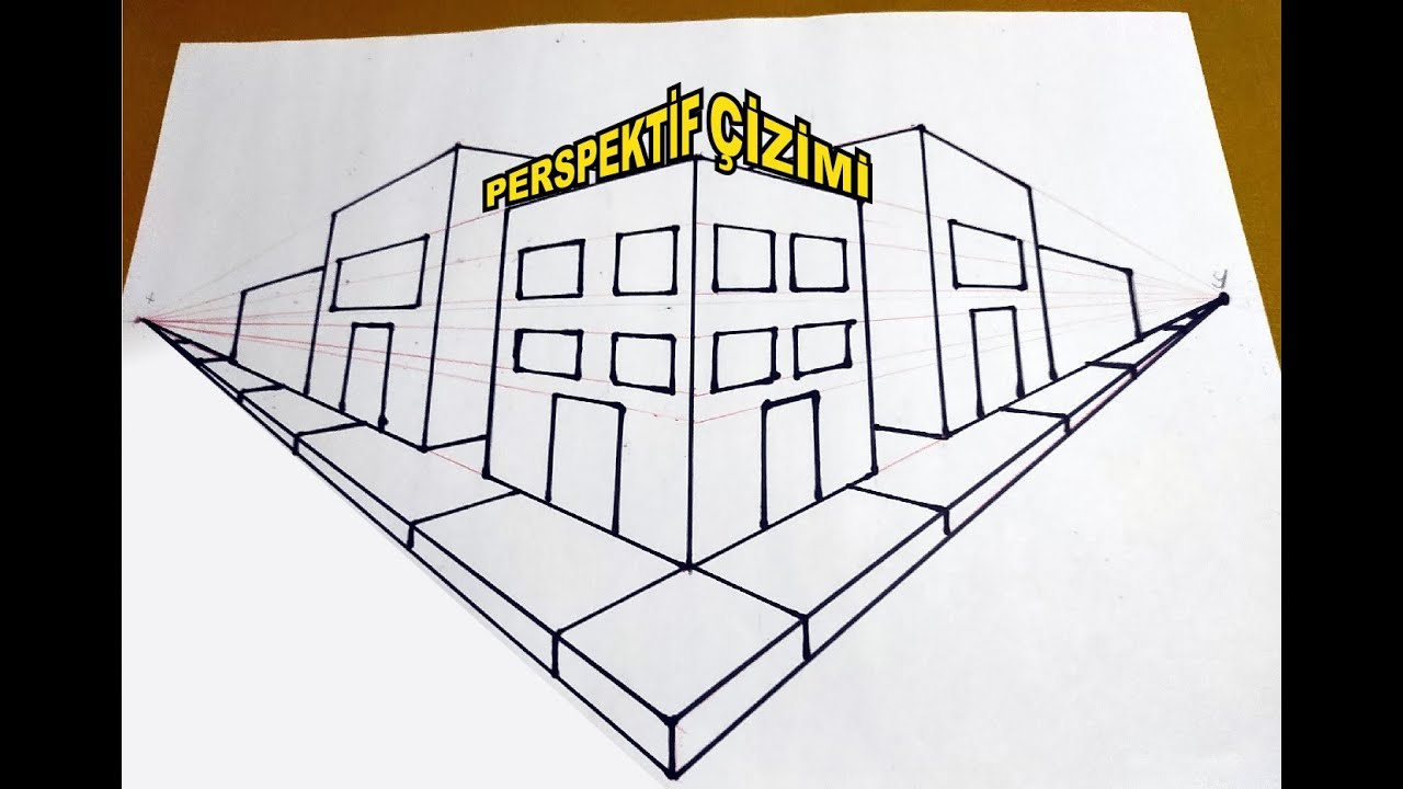 Çift Kaçışlı Perspektif ( İki Noktalı Perspektif )Sokak Çizimi - Görsel Sanatlar Dersi Etkinlikleri
