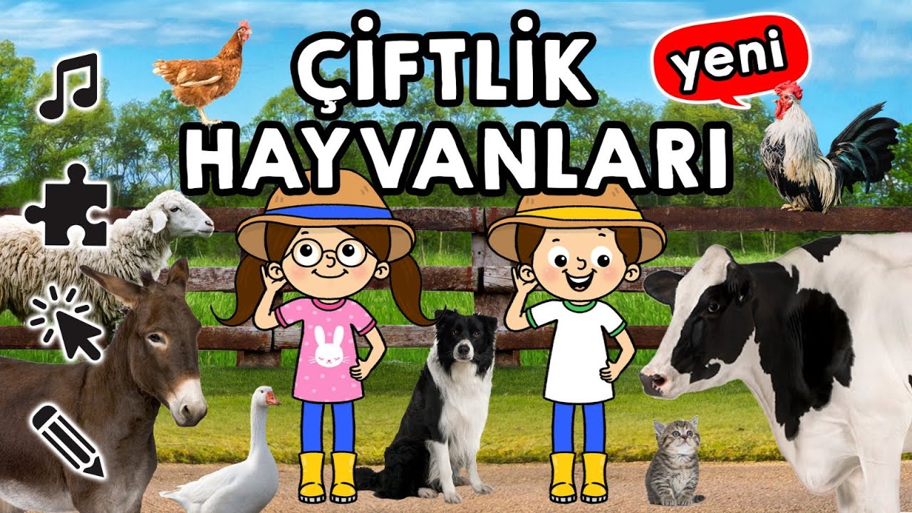 Çiftlik Hayvanları Şarkısı, Hayvan Sesleri, Bilmeceler, Eğlenceli Etkinliklerle Hayvanları Öğrenelim