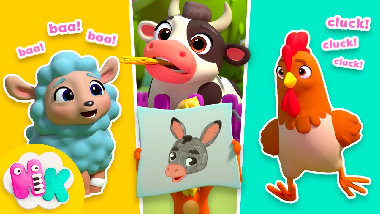 Çiftlik hayvanlarının sesleri 🐑 Hayvanlar şarkısı 🐮HeyKids - Bebek şarkıları