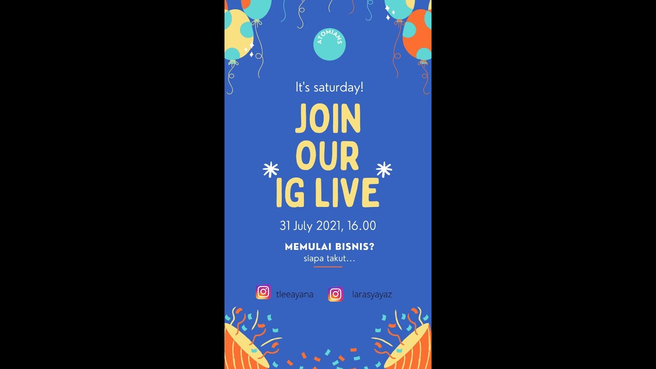 IG Live Kolaborasi Larasayu ; IG larasyayaz dan Tan Lie Hoa ; IG tleeayana dan aagadingserpong