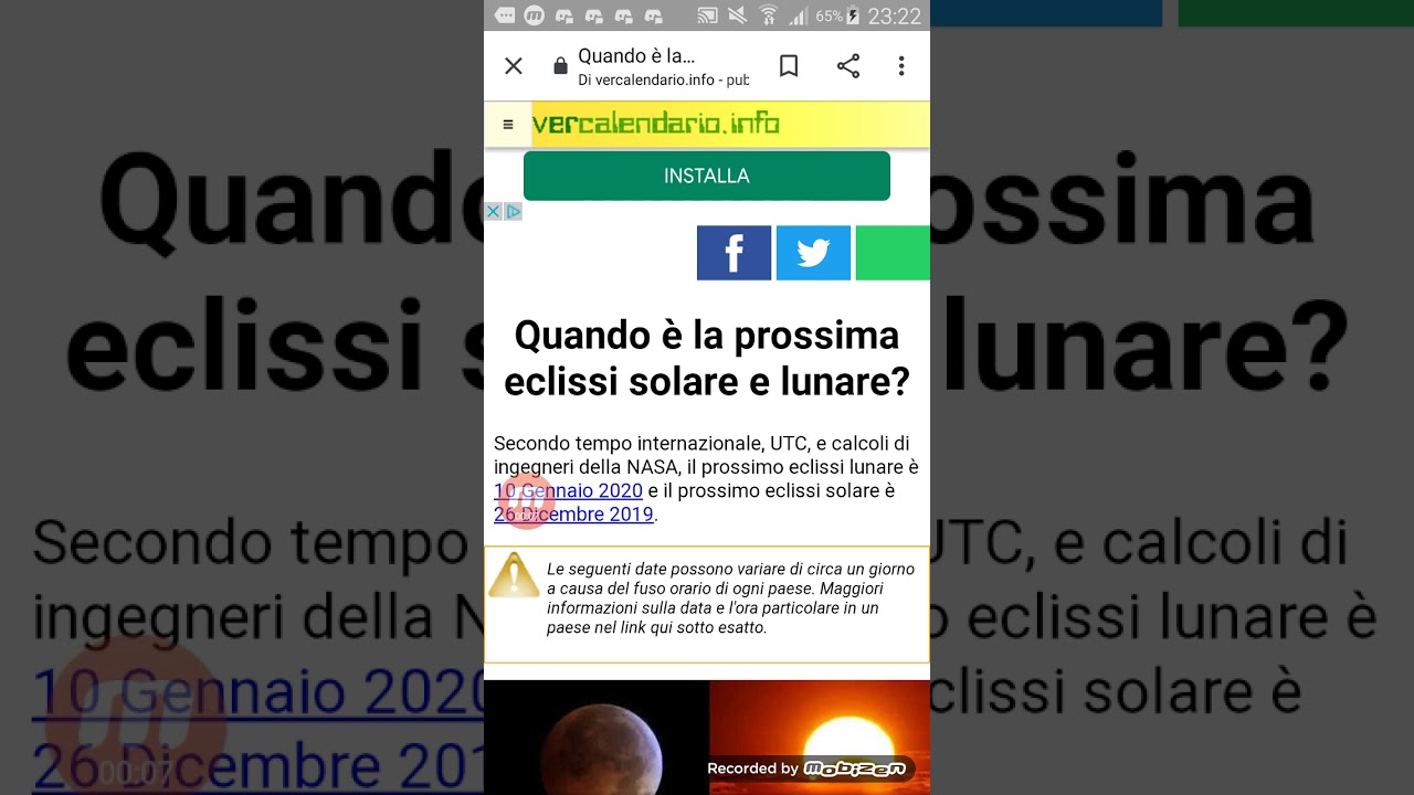 Il possimo ecissi solare e lunare fosse e vero ho fake