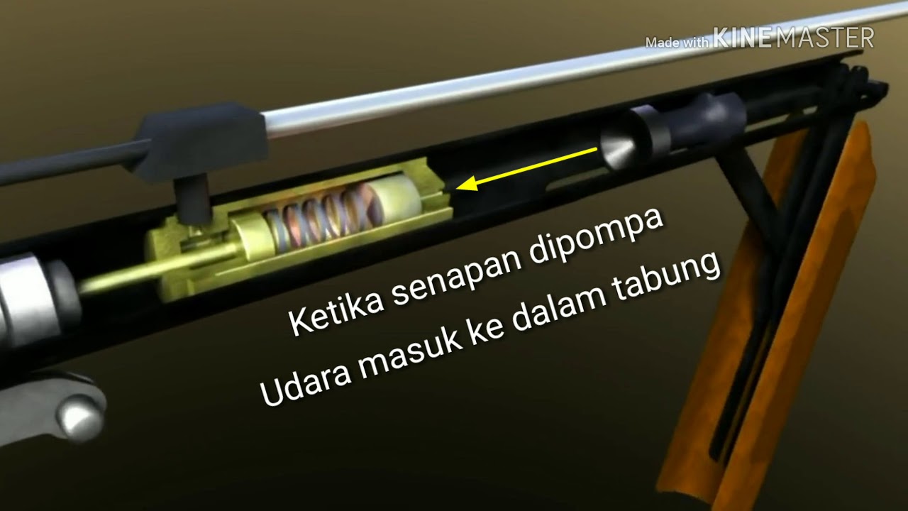 Ilustrasi 3D Mekanisme Senapan Angin Pompa / Grendel (Bahasa Indonesia)