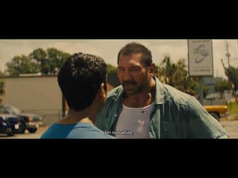 I'm not white! Dave Bautista and Kumail Nanjiani in Stuber