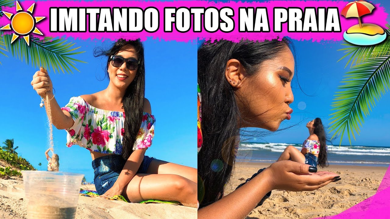 IMITANDO FOTOS DIVERTIDAS NA PRAIA! | Blog das irmãs