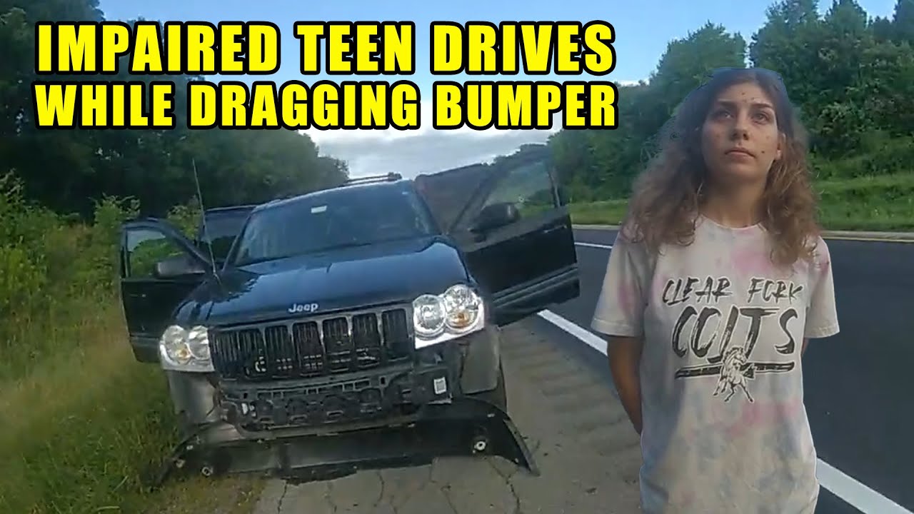 Impaired Teen Drags Her Front Bumper for Miles