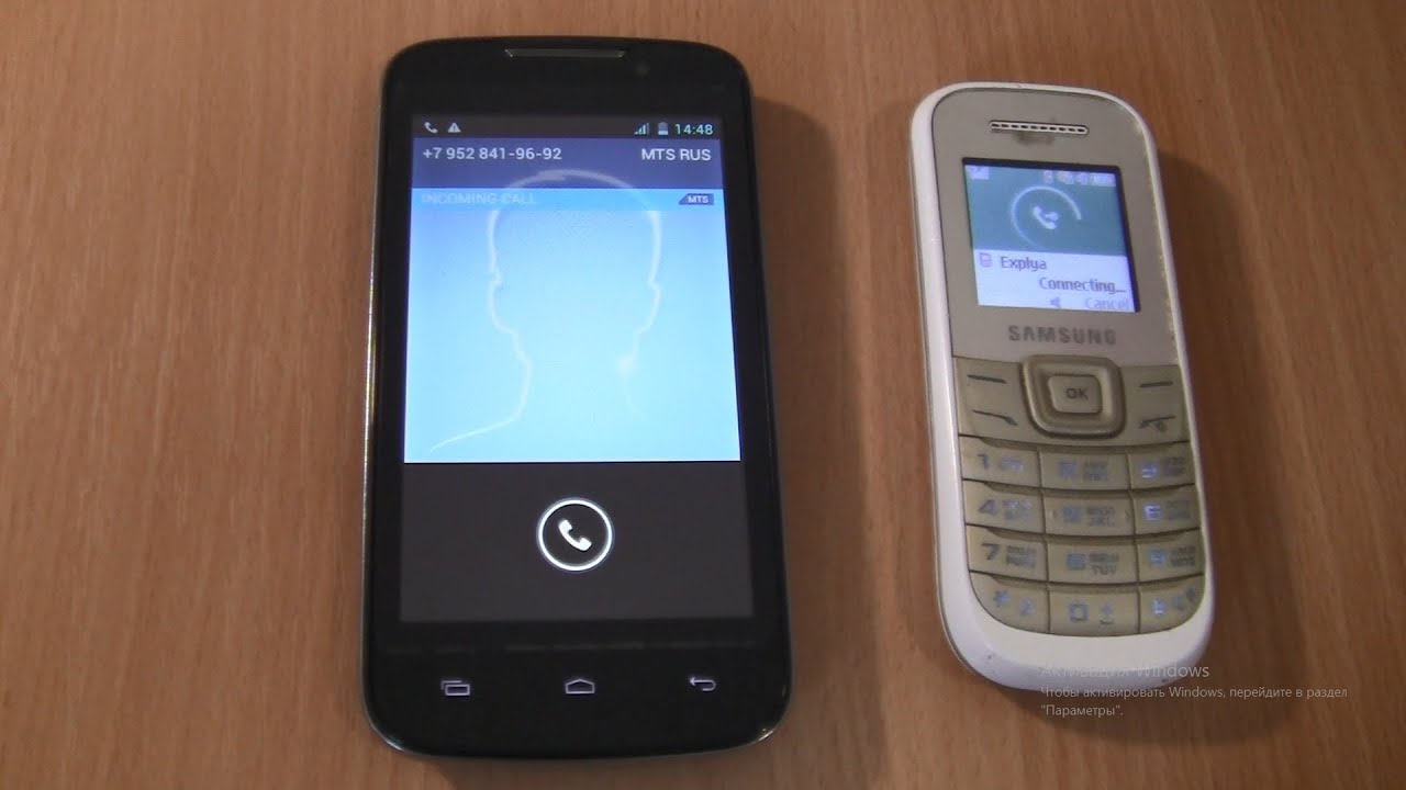 Incoming call & Outgoing call at the Same Time Samsung 1200M + Explay Alto