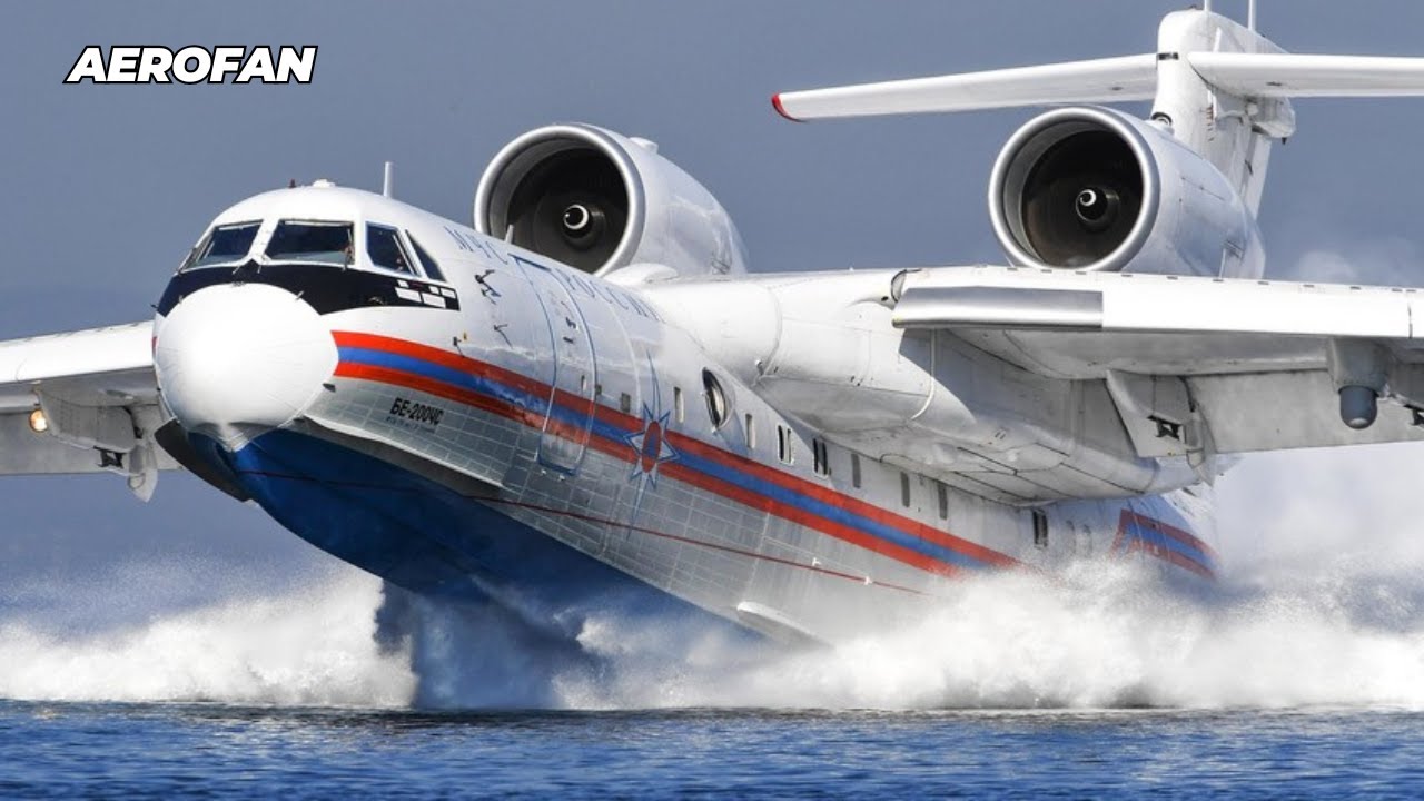 Increíble! Despegue del Poderoso Hidroavión Soviético Be-200