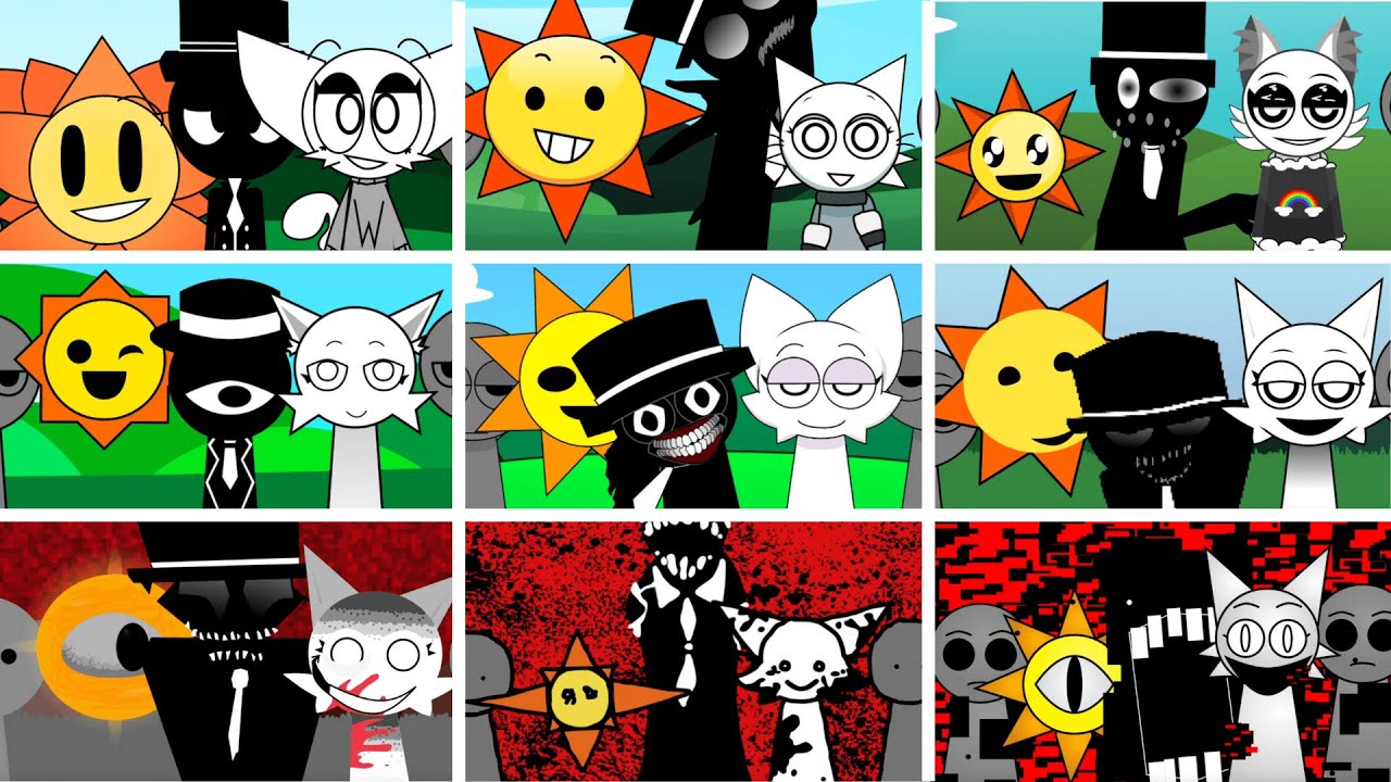 Incredibox - Sprunki but MIX MR SUN and BLACK and WENDA in ALL Different Mods