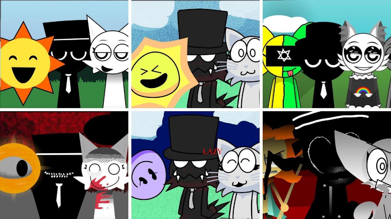 Incredibox - Sprunki but MIX MR SUN and BLACK and WENDA in ALL Different Mods
