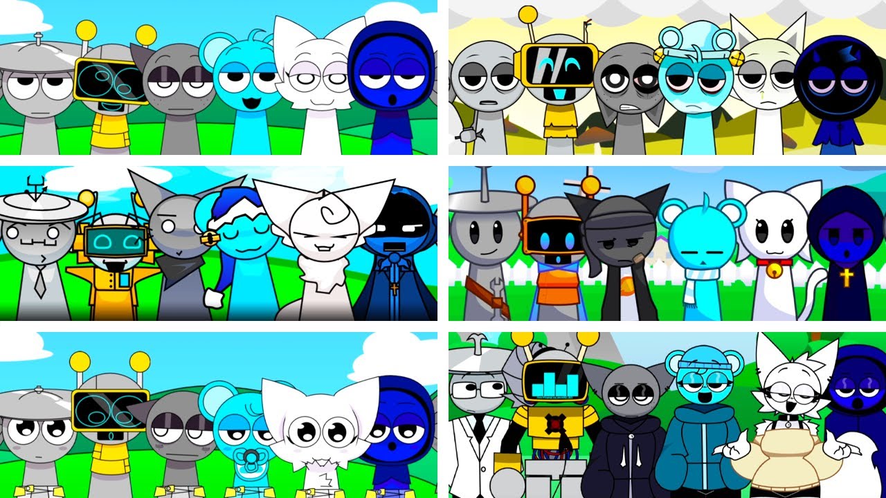 Incredibox Sprunki but COLD COLORS in ALL Different Mods