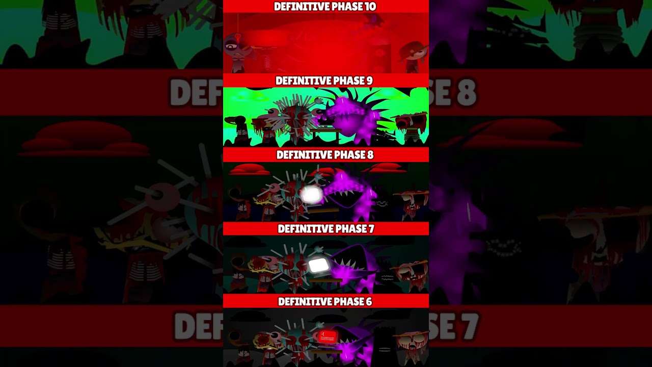 Incredibox Sprunki Definitive Phase 10 VS Phase 9 VS Phase8 VS Phase7 VS Phase6 *MIX HORROR VERSION*