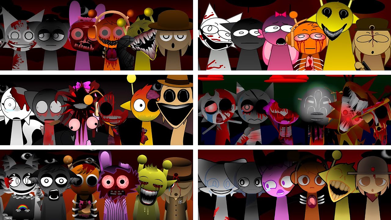 INCREDIBOX SPRUNKI LOVE COUPLES BUT HORROR ALL TOGETHER! IN ALL DIFFERENT MODS