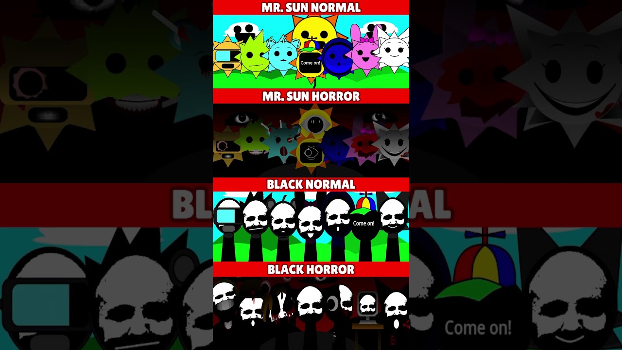 Incredibox Sprunki Mr.Sun Normal VS Horror VS Black Normal VS Horror *MIX VERSION*