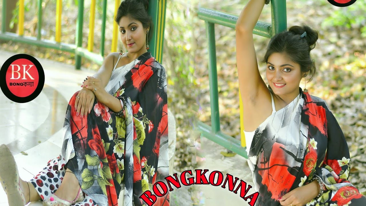 Indian BONGKONNA ||পূজা| with Shiffon saree [Episode 14) Saree Fashion Shoot 2024.