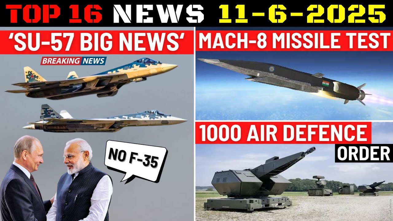 Indian Defence Updates : Su-57 India Deal,Mach 8 Missile Test,1000 Air Defence Order,Rafale Claim