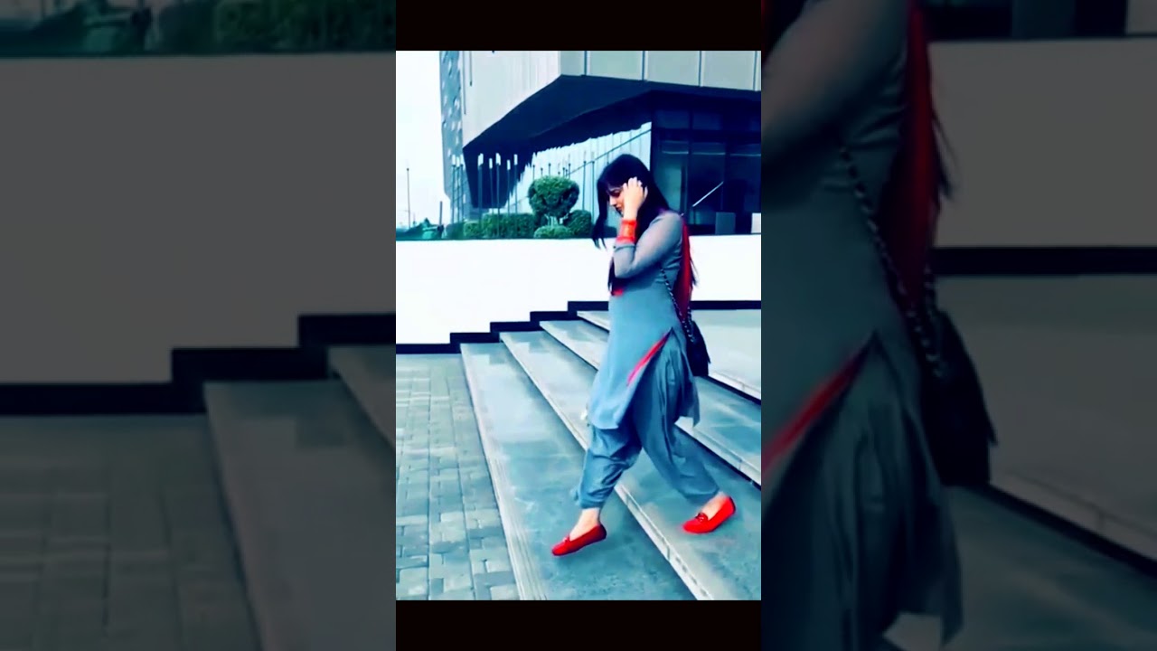 Indian desi girl walking on the road 2