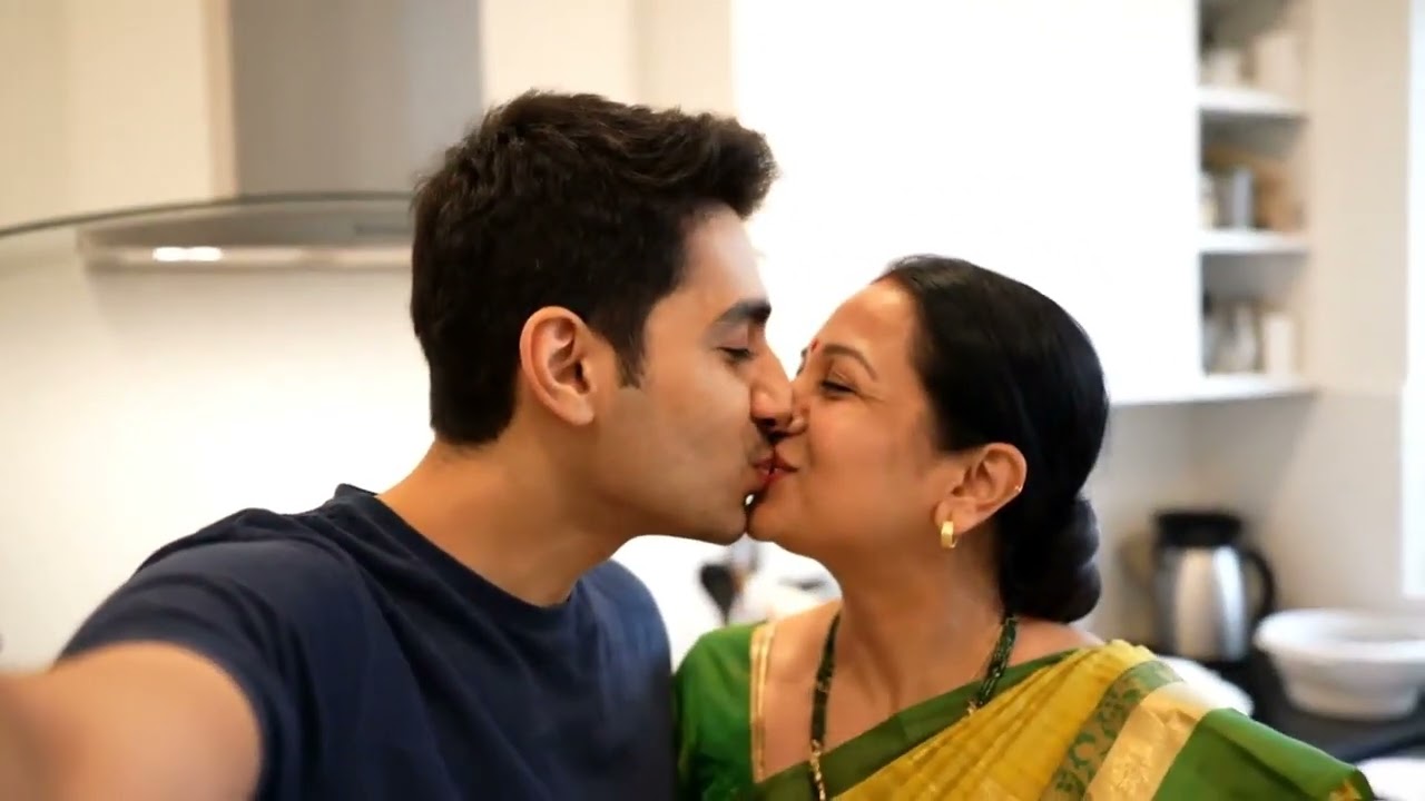 Indian guy kissing maid, maid says 'bas ho gaya'