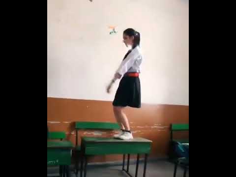 Indian School girl dancing in classroom went wrong