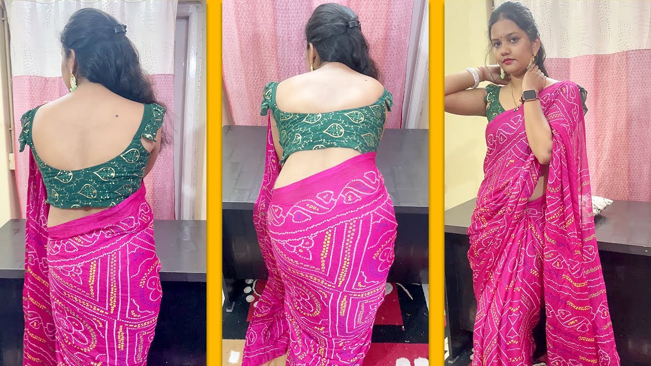 Indian Ultra Low Waist Saree Back Pose Vlog | Saree Lover Back Pose #backlesssaree