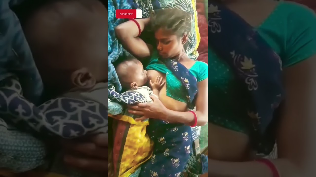 Indian village mom breastfeeding 💕
