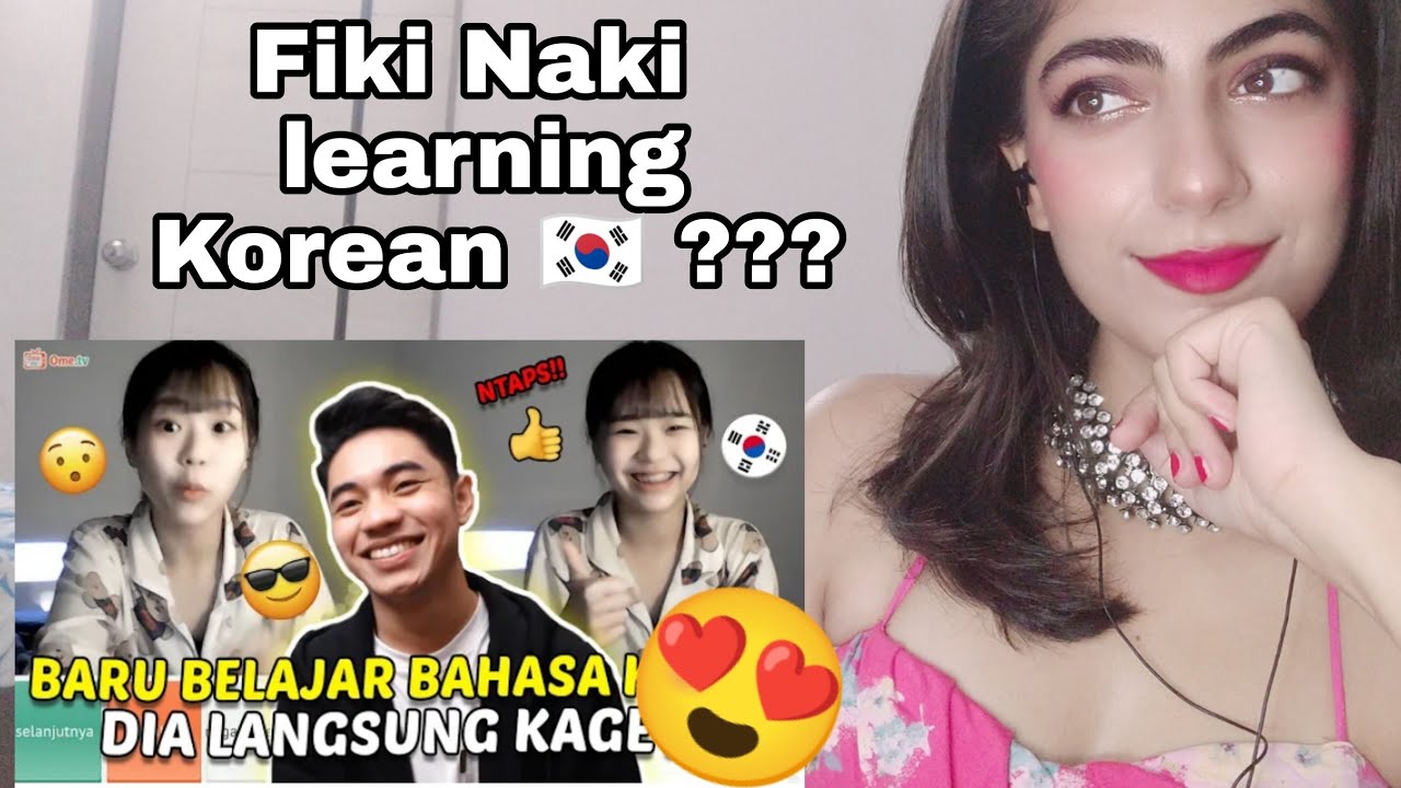 (Indo Subs) Fiki naki meets a cute korean girl and learns korean from her ?