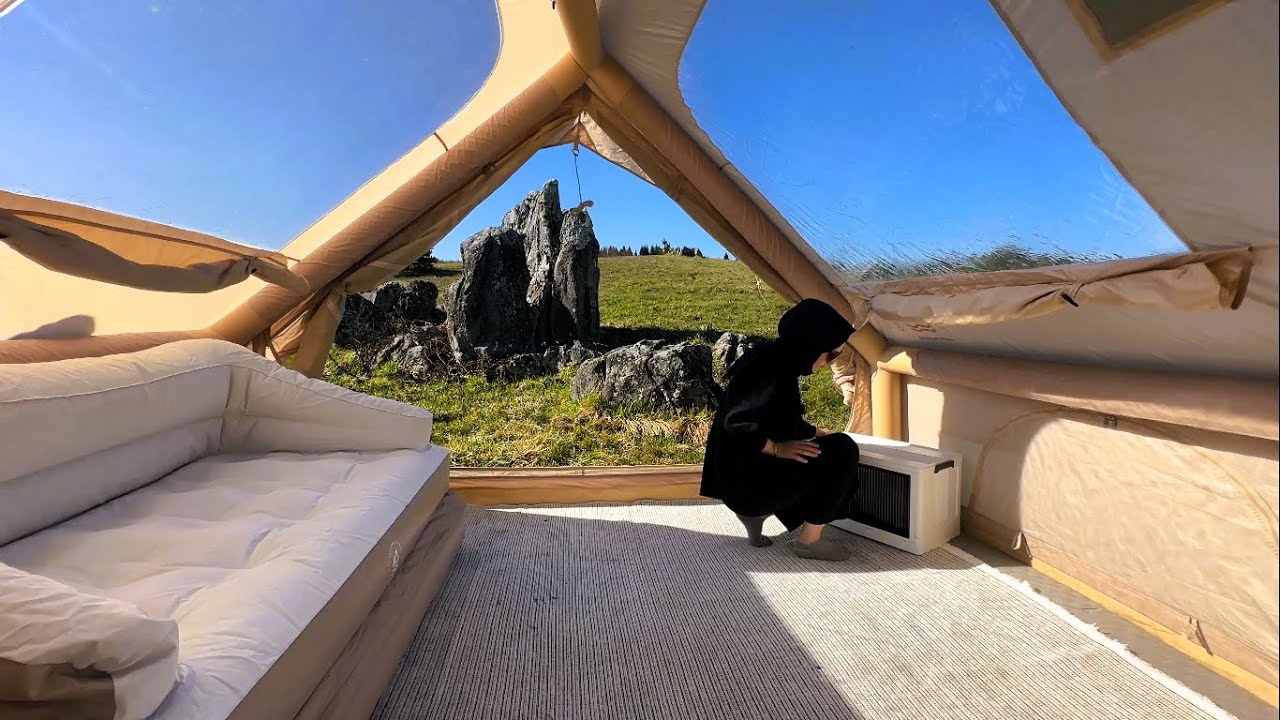 INFLATABLE TENT CAMP IN SPRING