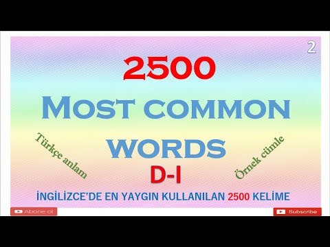 INGILIZCE'DEKİ EN ÖNEMLİ 2500 KELİME (1000/2500)