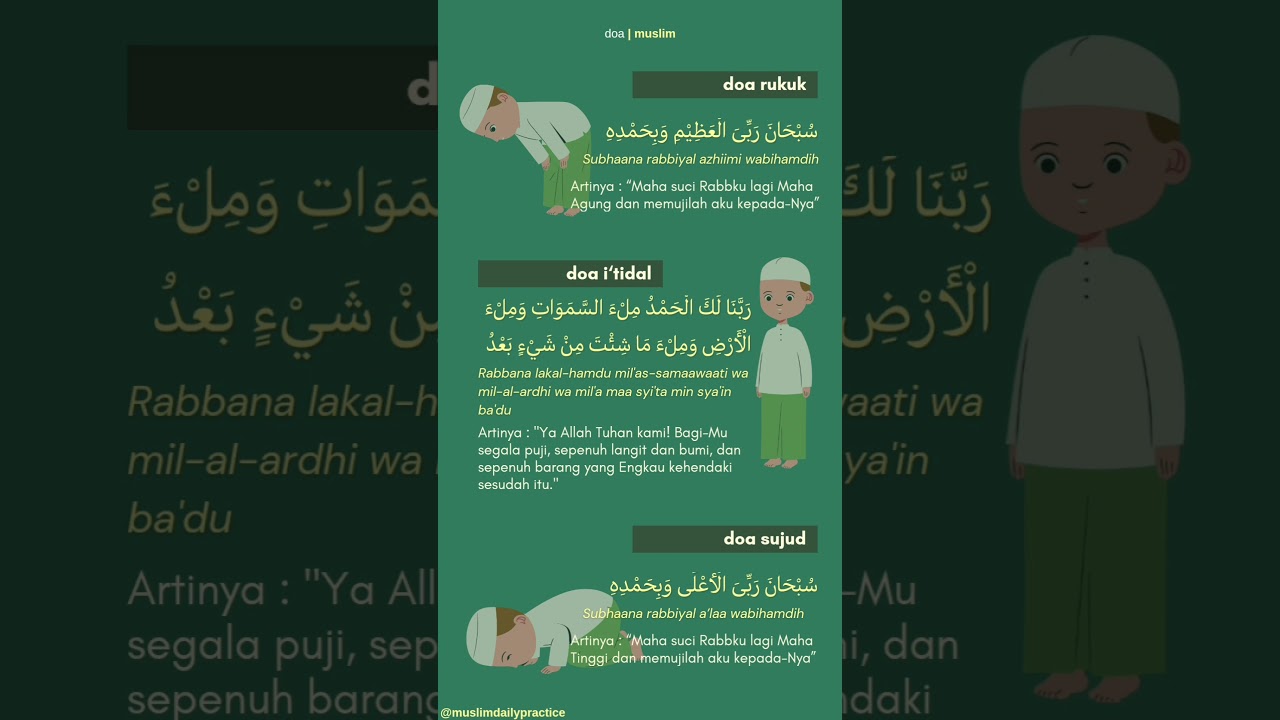 Inilah bacaan shalat saat rukuk, i'tidal dan sujud.