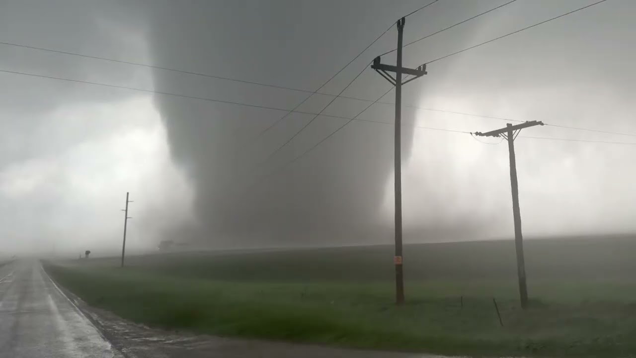 INSANE VIOLENT #TORNADO intercept and search and rescue east of Jamestown, North Dakota.