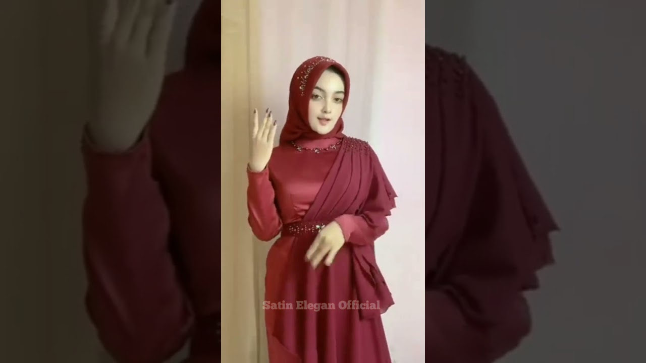 inspirasi dress satin merah ketat dan licin #shorts #licin #dress #kainsatin #busana #hijab