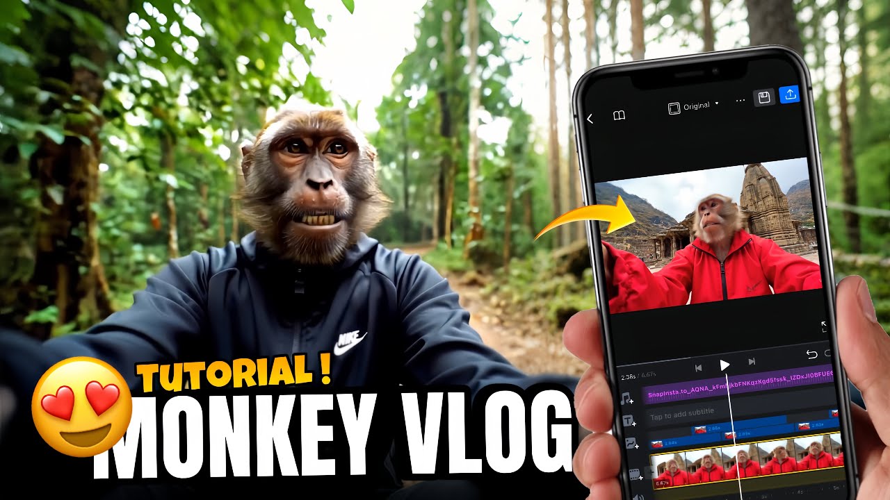 Instagram Trending MONKEY VLOG Kaise Banaye | How to create Monkey Vlog | Monkey Vlog Tutorial
