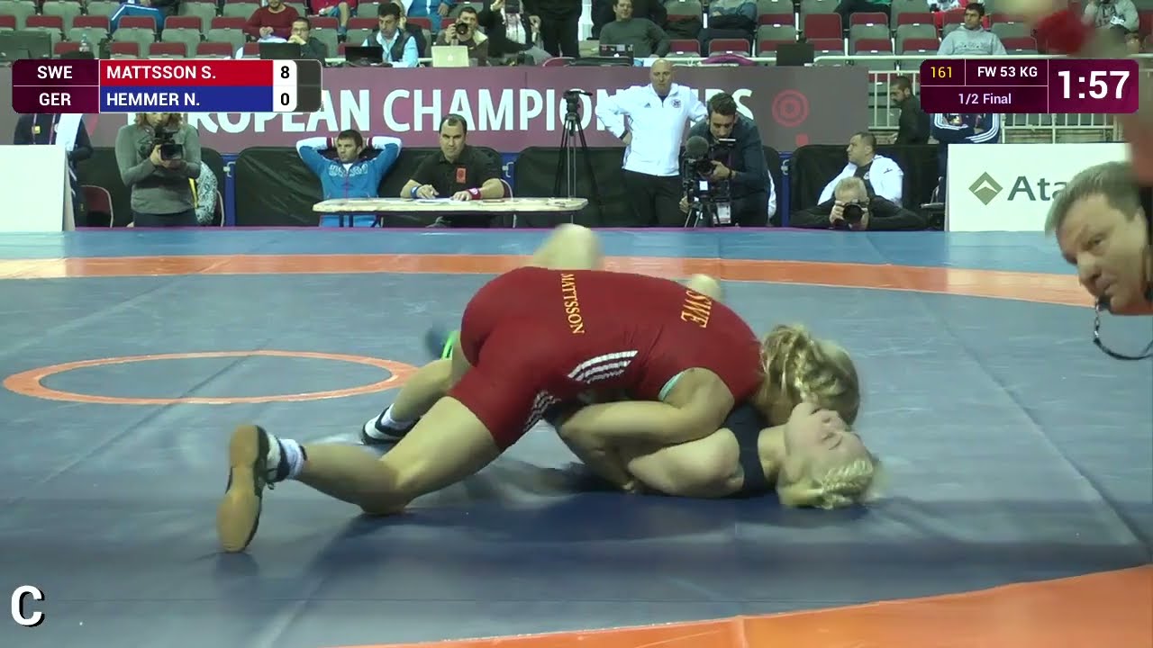 Intense Women's Wrestling Pin Struggle - Germany x Sweden