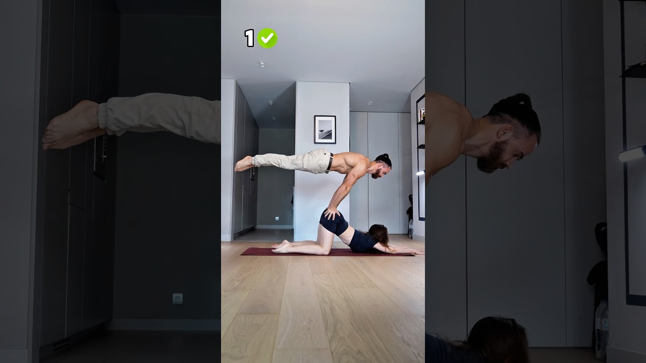 Intentamos repetir los desafíos de las posturas de yoga en pareja