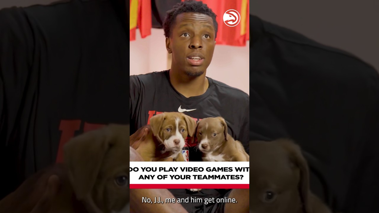 Interviews are better with puppies 🐶 it’s science #atlhawks #puppies #bigo