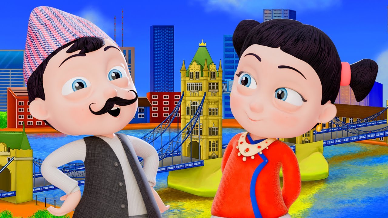 Intu Mintu London Ma | Nepali Rhymes for Kids | बाल गीत