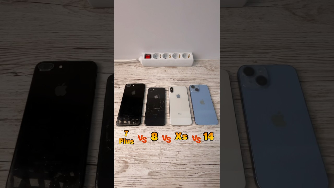 iPhone 7 plus VS 8 VS Xs VS 14 Power On Boot Speed Test Comparison