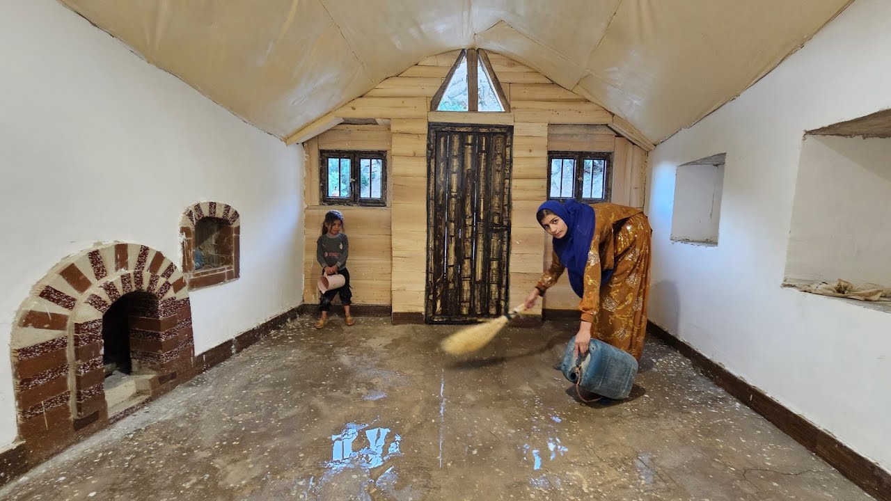 Iranian Nomads: A Mother's Hard Day in the Mountain Shelter and Cleanliness
