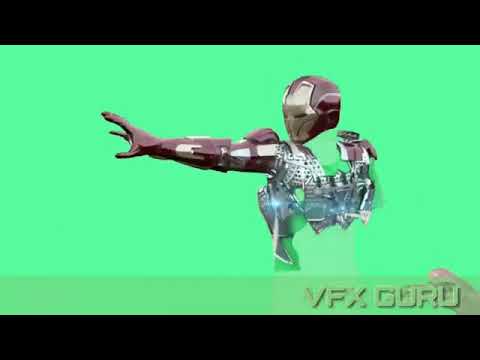 Iron man mark 42 suit up green screen. Chroma key...