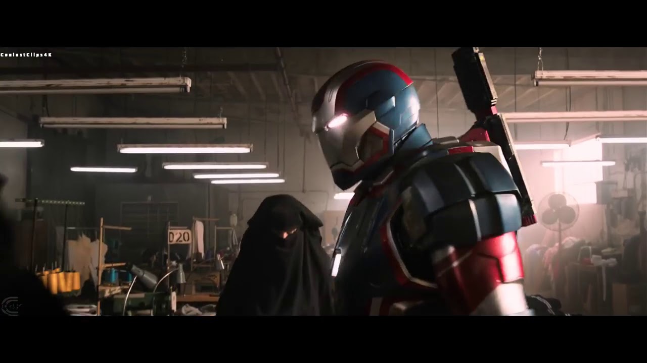 Iron Patriot On The Job Scene   Iron Man 3 2013 Movie Clip 4K +Subtitles