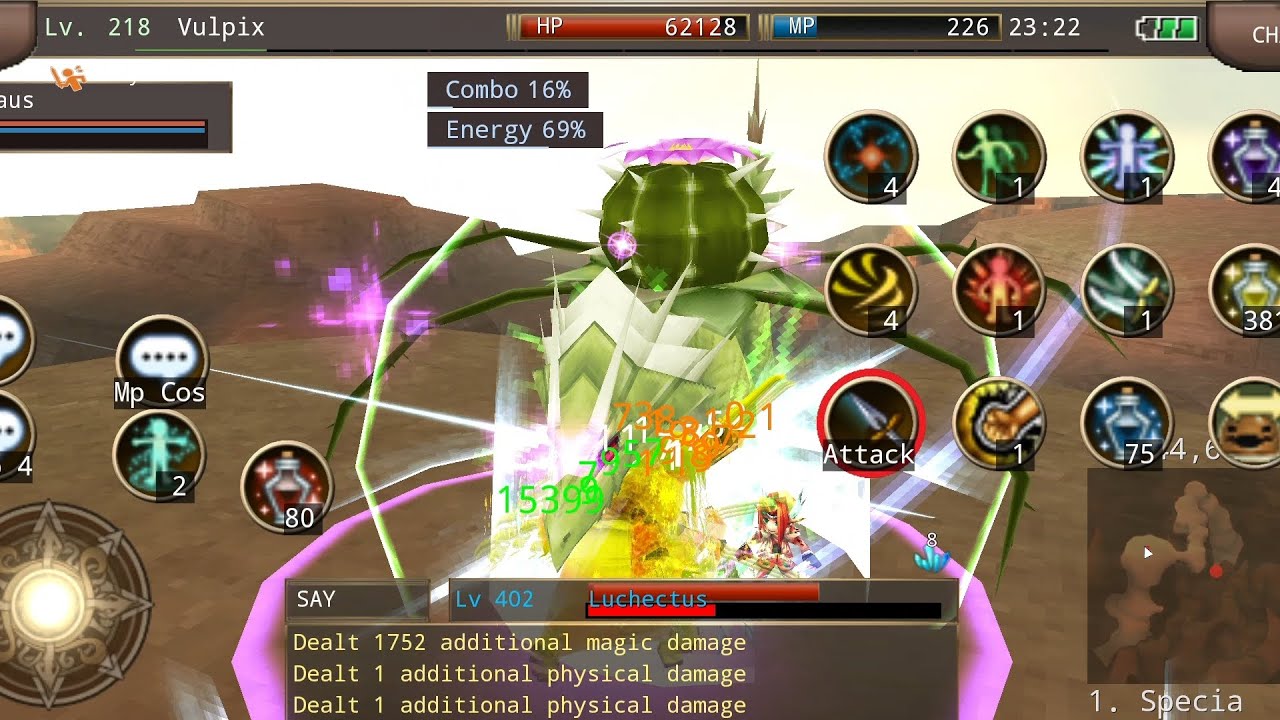 Iruna Online Monk Auto Vs Luchectus (Ice burn/Musbera/3x)