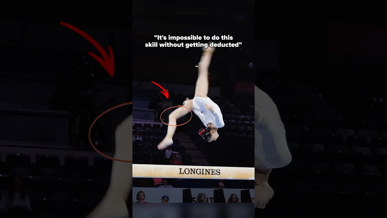 Is she the only gymnast who can do this skill with a straight knee?🤔 #gymnastics #perfect #beam