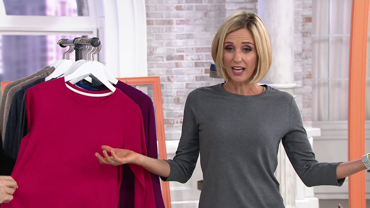 Isaac Mizrahi Live! Essentials Pima Cotton Crew Neck Tunic on QVC
