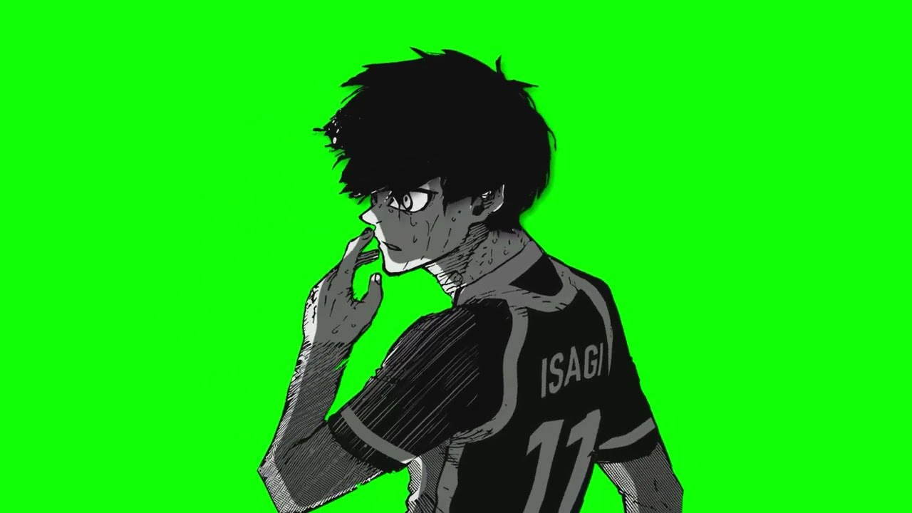 Isagi (Blue Lock) manga animation green screen