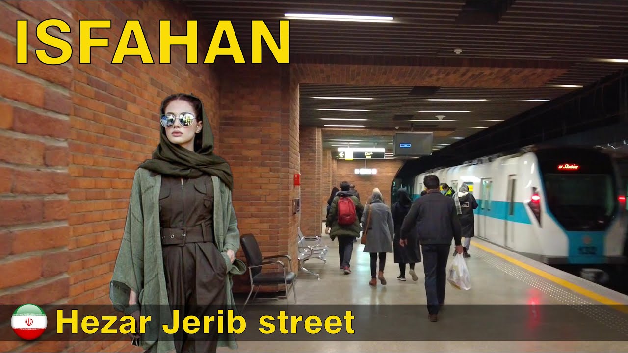 ISFAHAN iran 2022 | 4K Walking on Hezar Jerib street from Azadi metro station