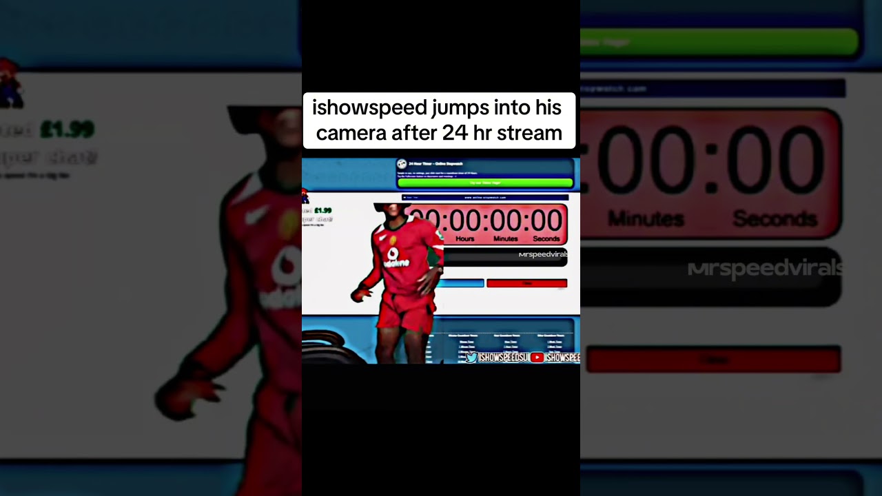 #ishowspeed jumps into his camera after 24 hours stream