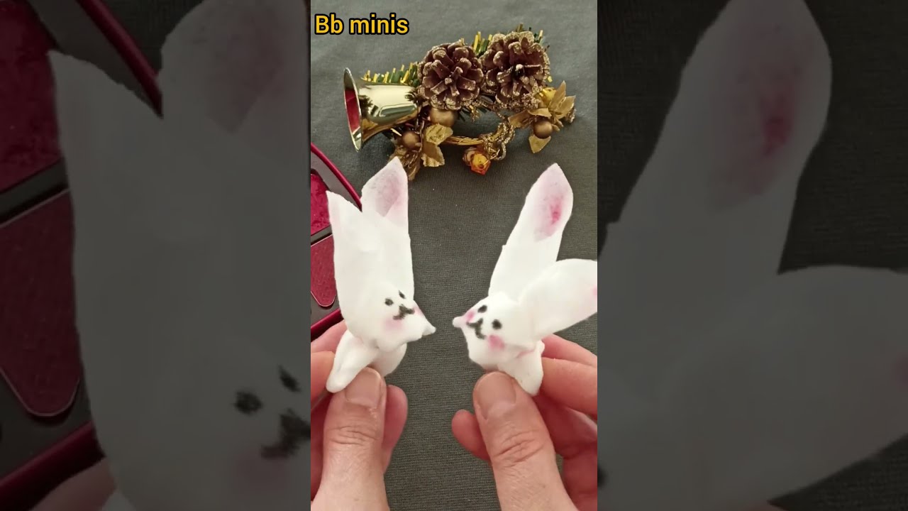 Islak mendilden tavşan yapımı :)) #asmr #diy #fypシ #viral #harikafikirler #minnoş #wetwipes #rabbit