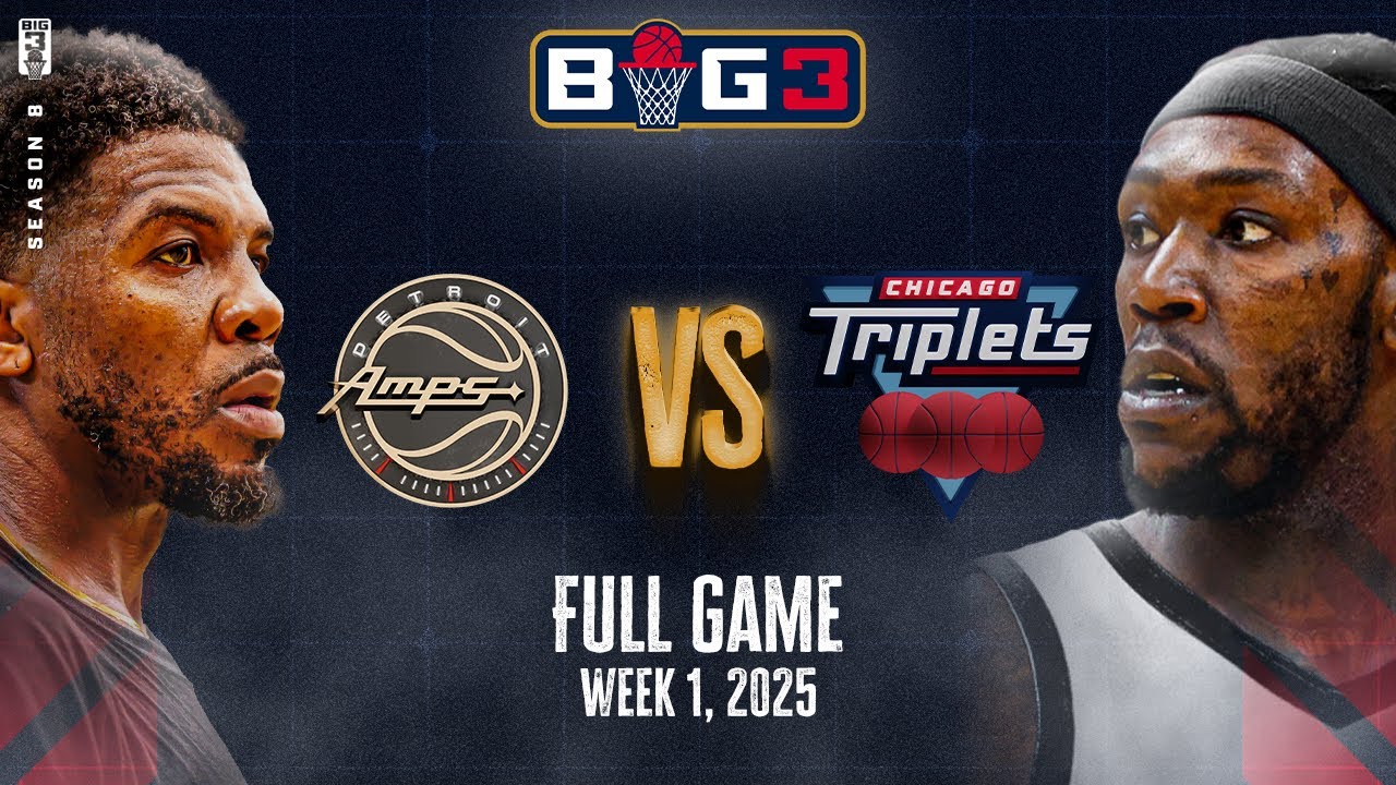 Iso-Joe Johnson takes over! | 2025 BIG3 Week 1 Full Game | Detroit Amps vs. Chicago Triplets