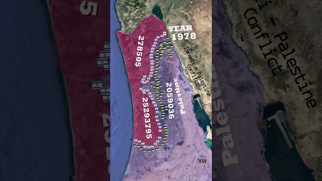 Israeli Palestine Conflict 1948 to 2023 Timelapse.