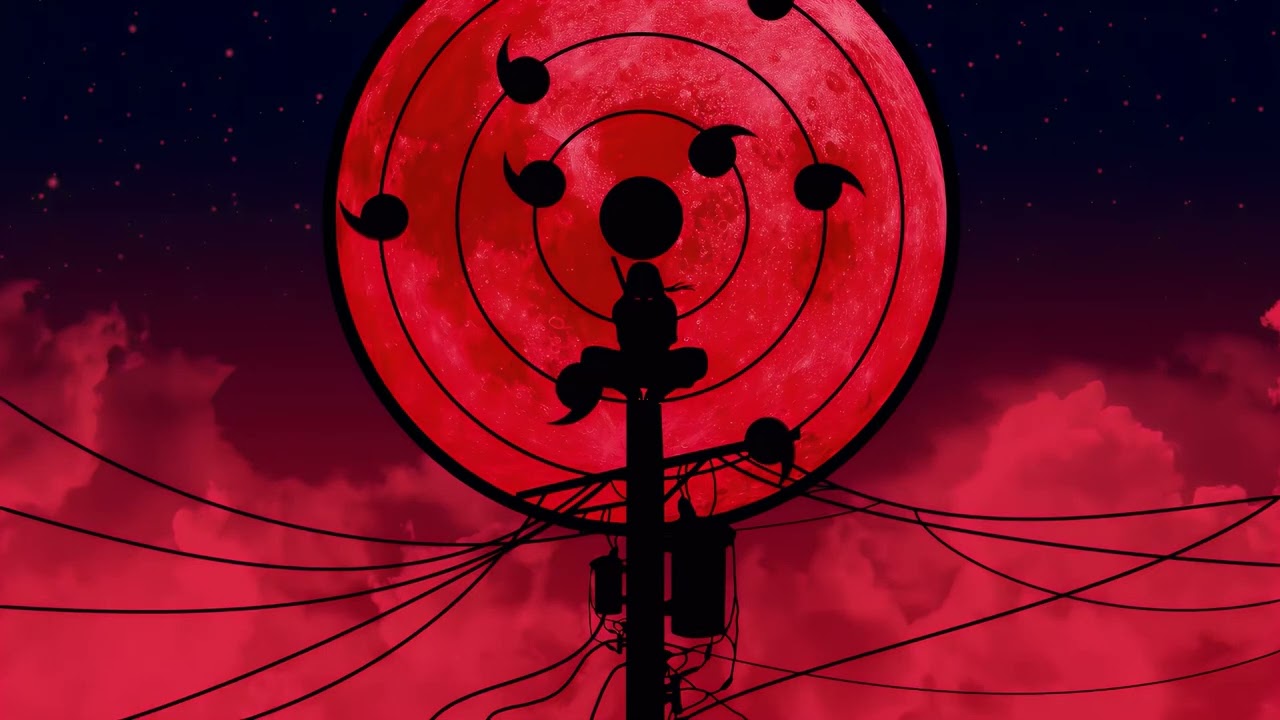 Itachi sharingan red moon