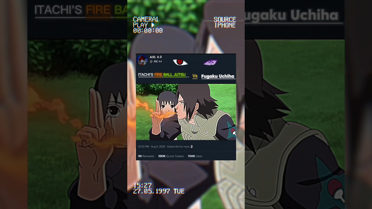 Itachi's fire Ball jutsu vs fugaku Uchiha: